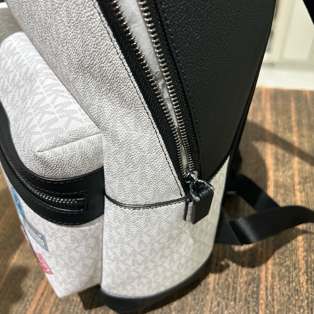 Michael Kors Cooper Canvas dome Backpack NWT new with tag white - Picture 10 of 15